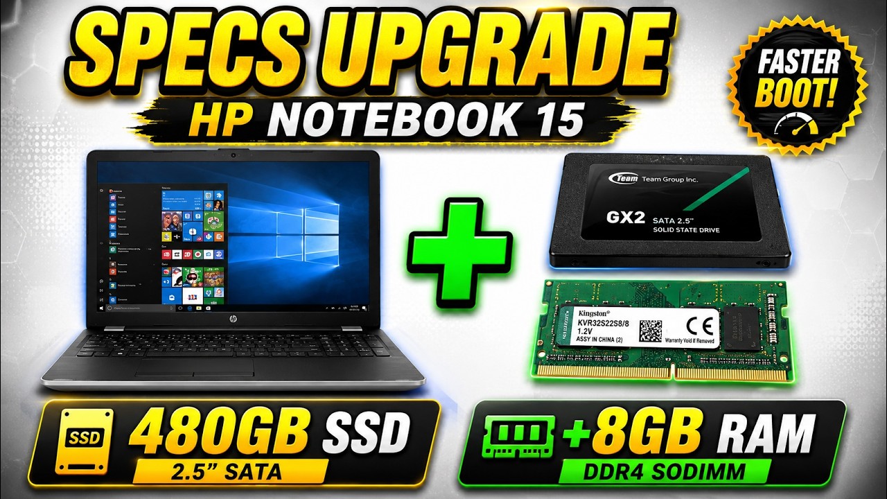 HP Notebook 15 BS0XX Laptop - SSD and RAM upgrade!