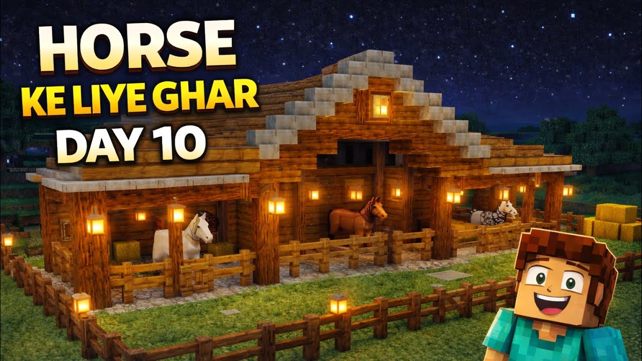 Minecraft Day 10 | Horse Ke Liye Ghar Banaya 🐴🔥 | Survival Series Hindi