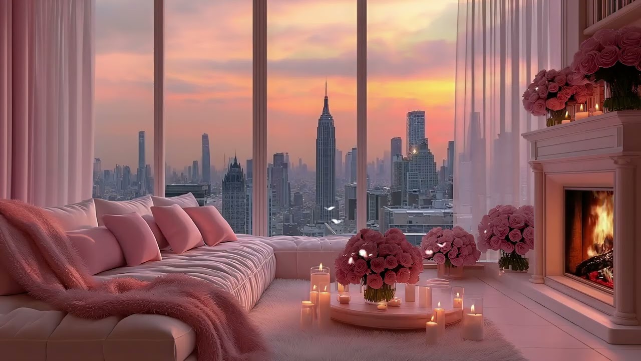 Soothing Cozy Room Ambience 🔥 Instrumental Piano Music with Fireplace for Relaxation