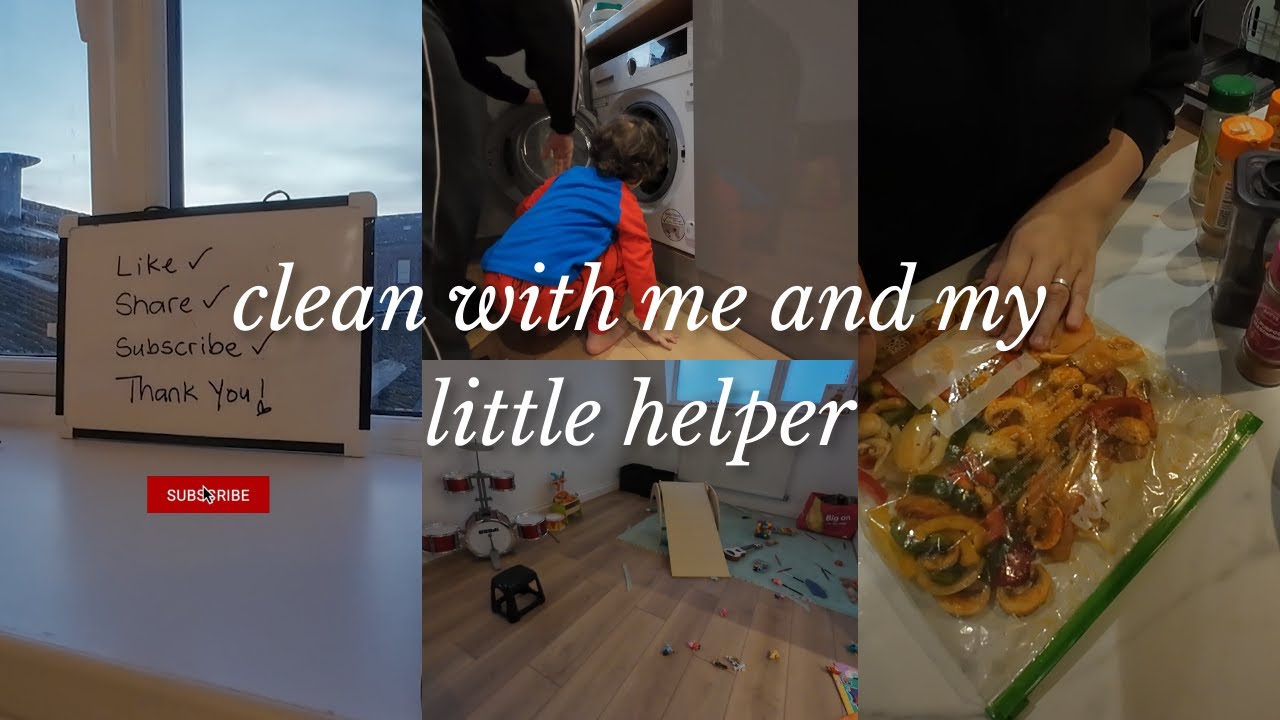CLEAN WITH ME AND MY LITTLE HELPER -  DECLUTTER - MEAL PREP -VLOG 2