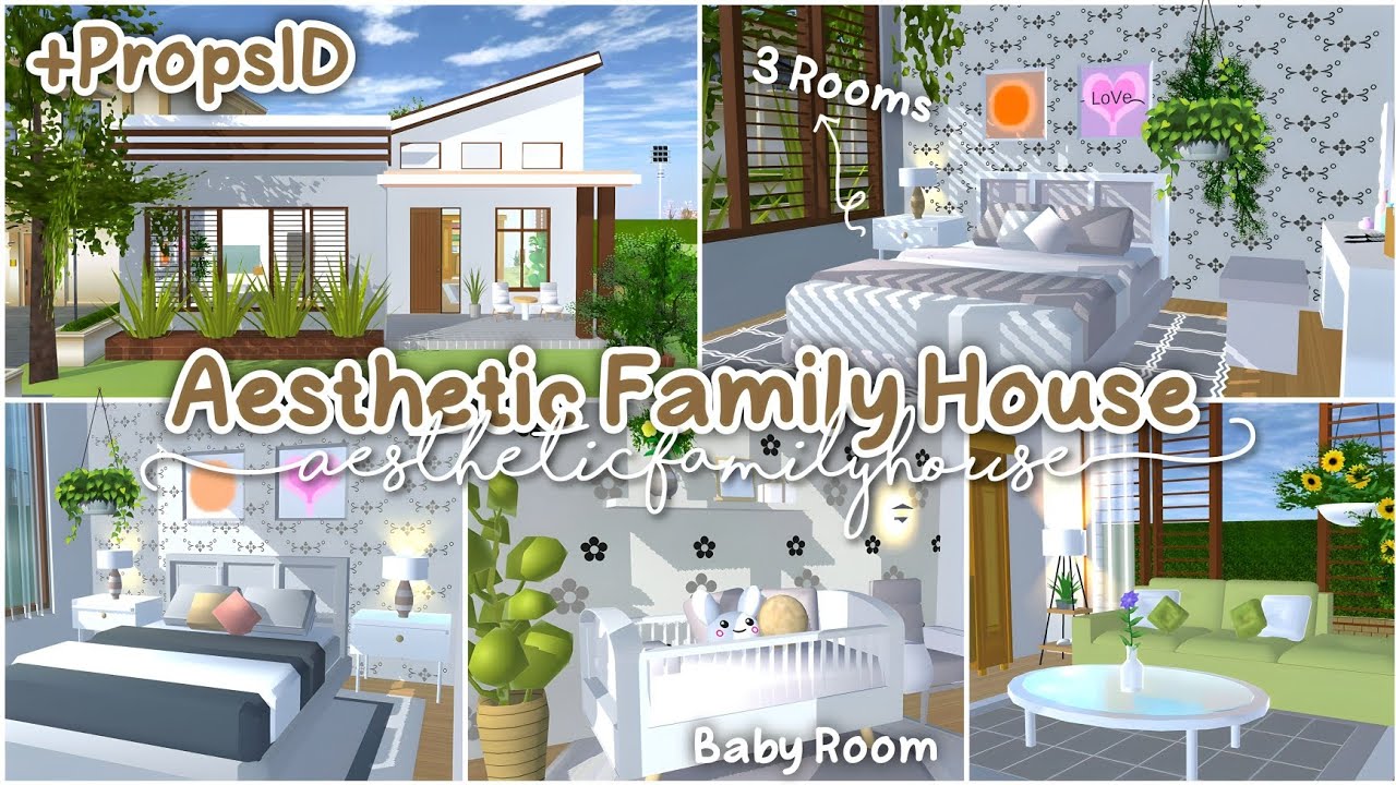 Aesthetic Family House + PropsID Aesthetic ✨🌸 : Sakura School Simulator #sakuraschoolsimulator