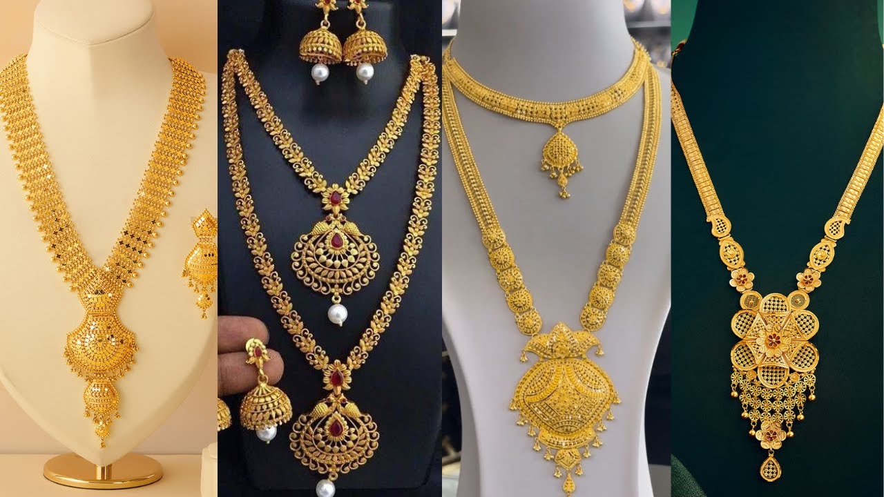 Long necklace ideas//Long Gold Necklace Jewellery Collection//Women long necklace gold designs ideas
