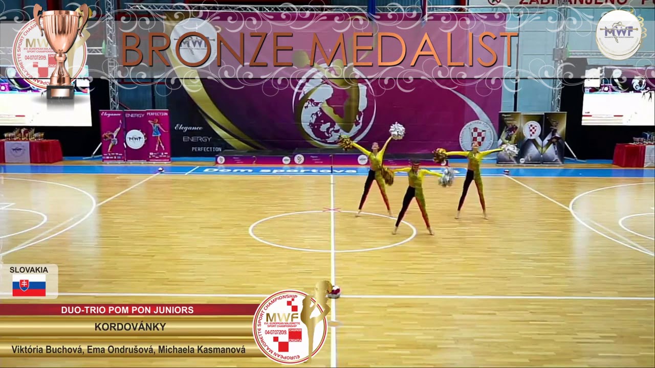 DUO-TRIO POM PON JUNIOR BRONZE MEDALIST: KORDOVÁNKY, V. B., E. O., M. K., SLOVAKIA