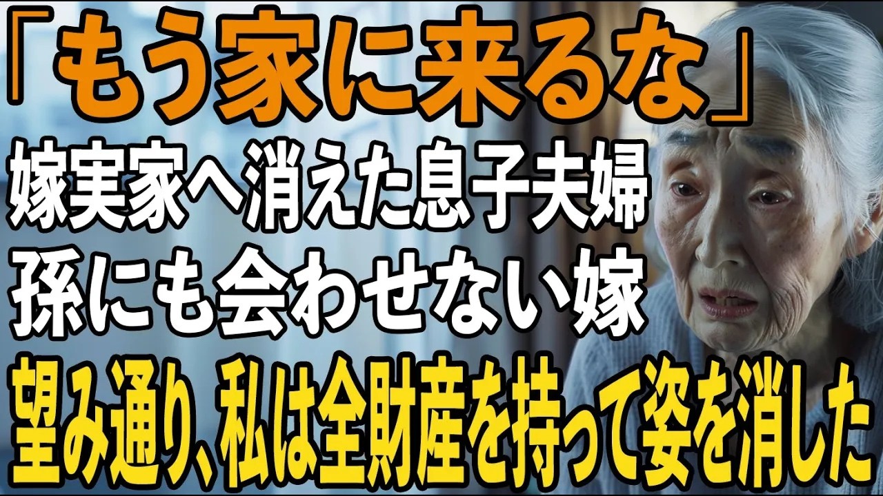 出産後、孫にも会わせず”一方的に絶縁を告げて”嫁実家へ消えた息子夫婦→お望み通り、30年間隠してきた1億円の隠し財産を持って姿を消してやりました...【シニアライフ】【60代以上の方へ】