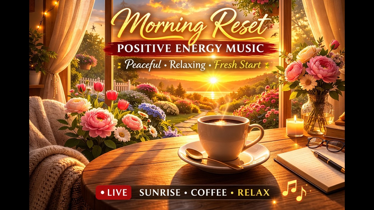 Peaceful Morning Music 🌿 Relaxing Sunrise Window & Coffee Routine | Lofi music relaxing