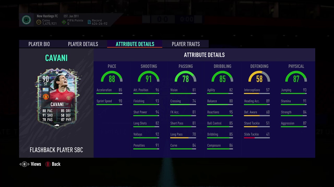 90 Cavani Flashback SBC FIFA 21