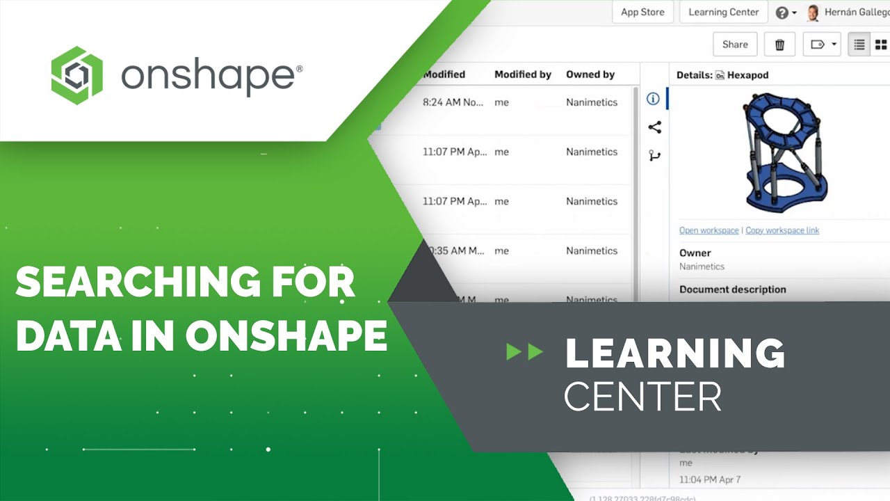 Searching for Data in Onshape | Document Management