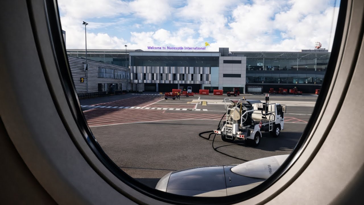 Flight from Manchester into Newcastle international airport 