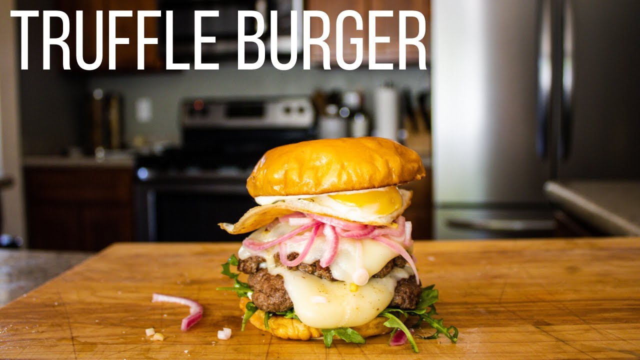 HOW TO MAKE THE BEST HOMEMADE CHEESEBURGER | Truffle Cheeseburger with Pickled Onion and Fried Egg