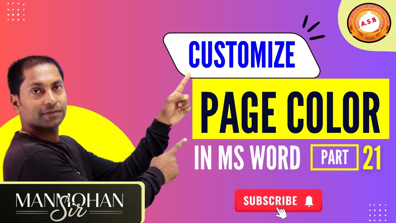How to Change Page Color in MS Word | Customize Background in MS Word (Part 21)