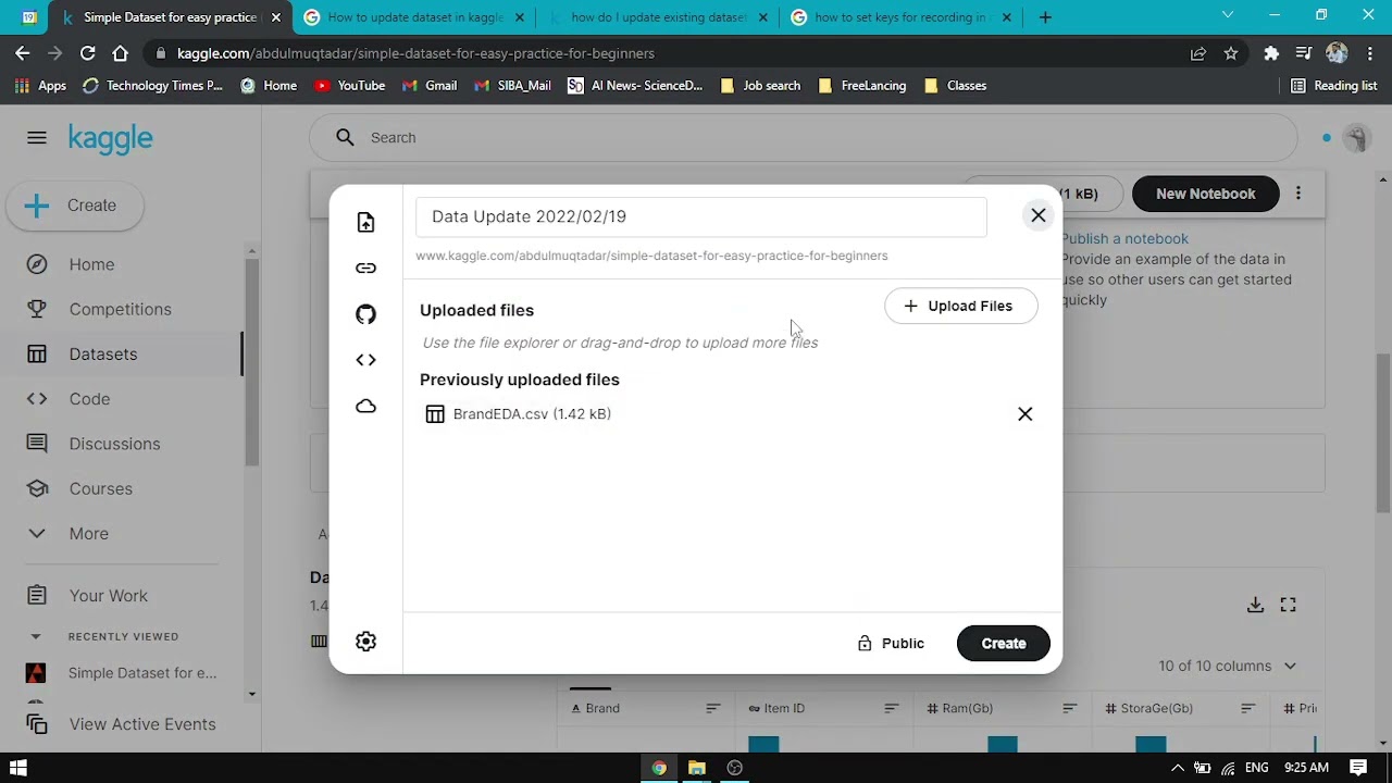 How to Update your Kaggle Dataset?