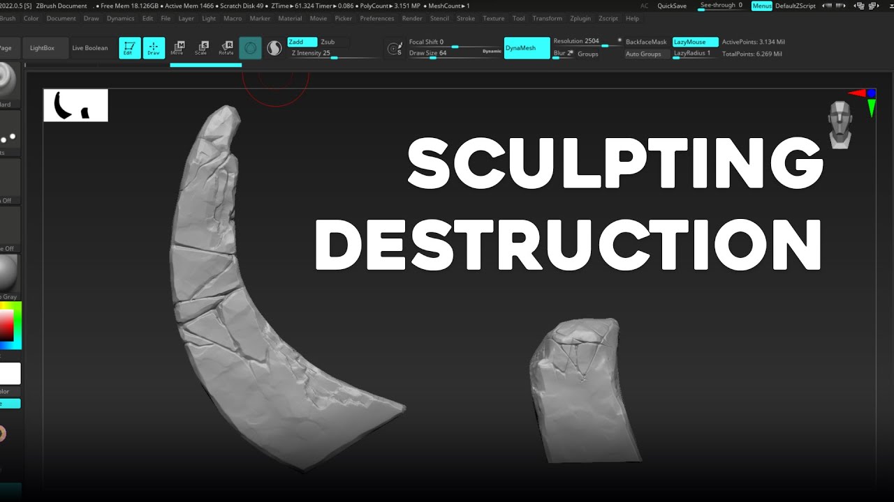 BONUS PART - Stylized 3D Asset Creation - Sculpting Destruction