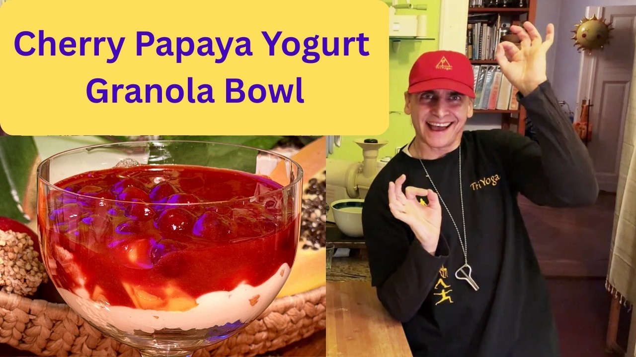 Cherry Papaya Yogurt Granola Bowl 🍒🥭 Healthy Vegan Breakfast Recipe | Take 3