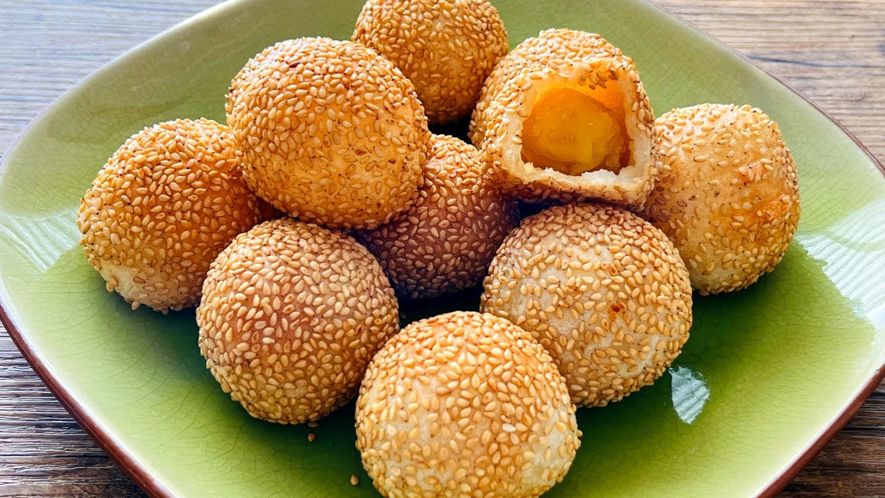 【Air Fryer】Crunchy！Yummy Sesame Balls 不用油炸！少油脆皮綠豆沙麻球