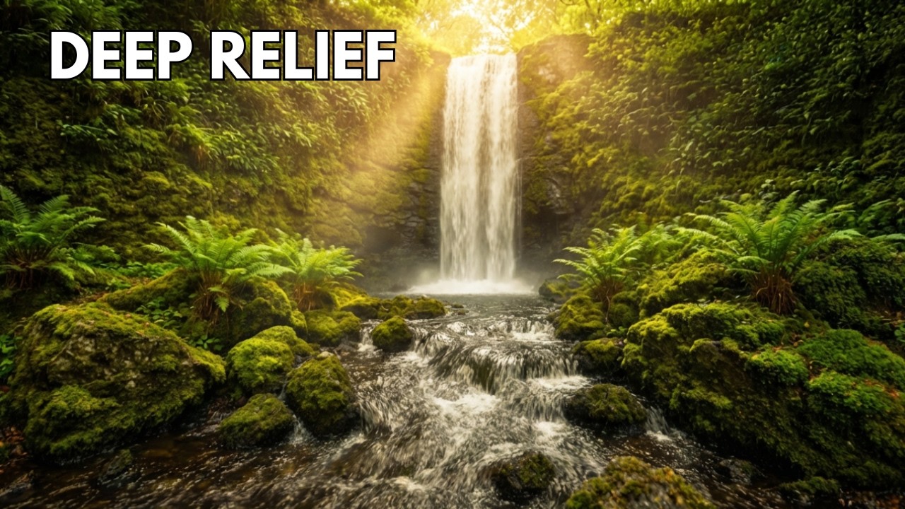 Healing Calm Waterfall White Noise | Peaceful River Waterfall for Deep Sleep 🌌💧