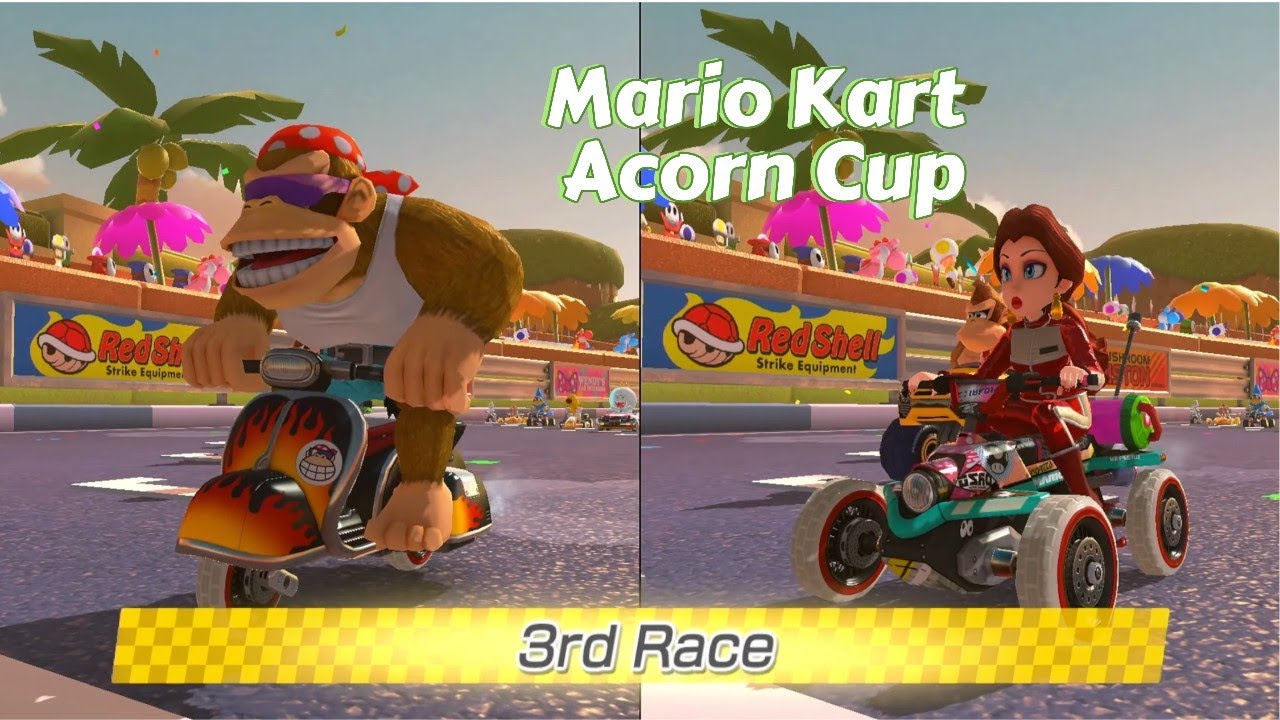 Mario Kart 8 Deluxe | Acorn Cup | 2 Player (Funky Kong vs Pauline) | 4K