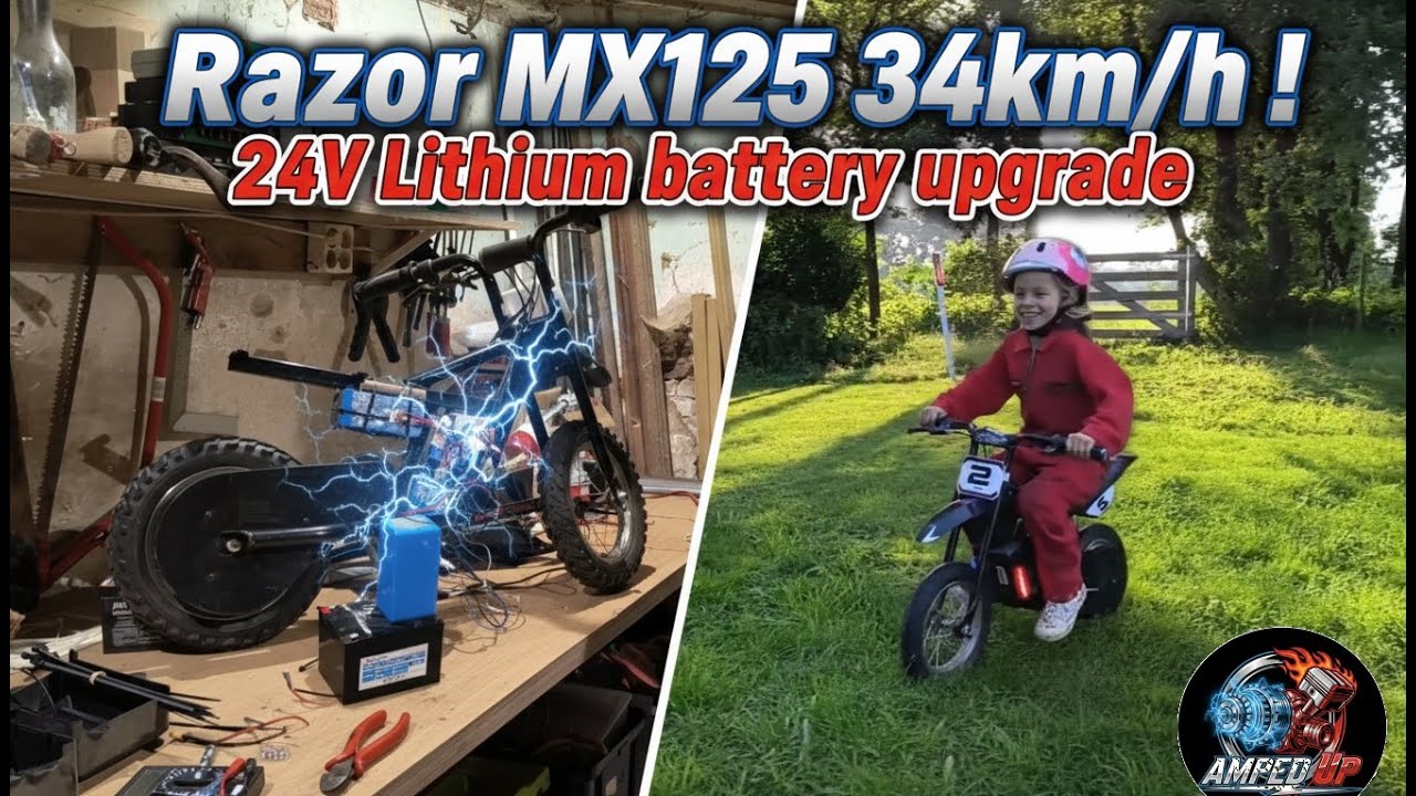 Razor MX125 34km/h ! 24V Lithium battery upgrade