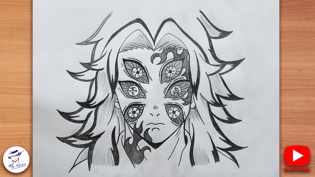 How to draw Kokushibo | Demon Slayer drawing easy | Anime drawing step by step