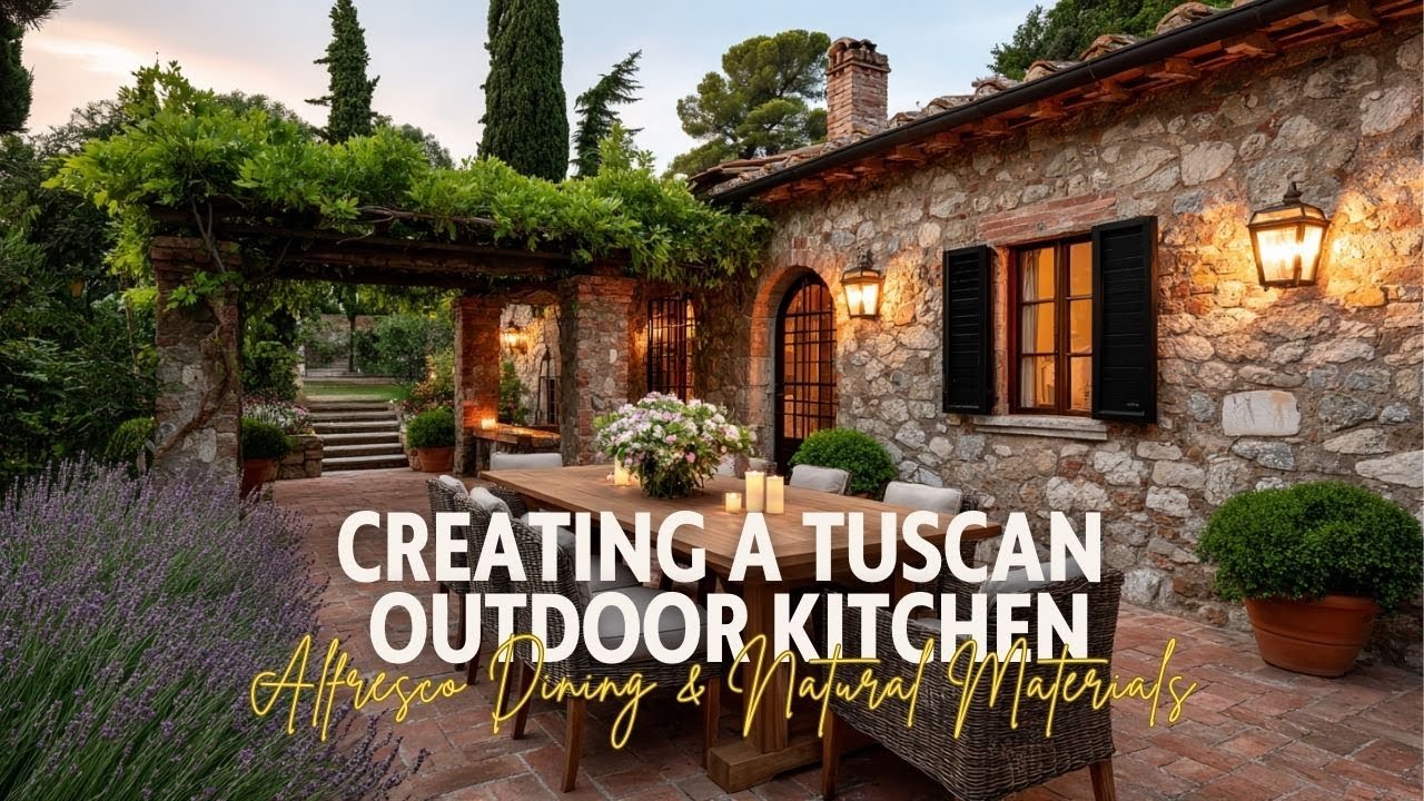 Creating a Tuscan Outdoor Kitchen  Alfresco Dining & Natural Materials