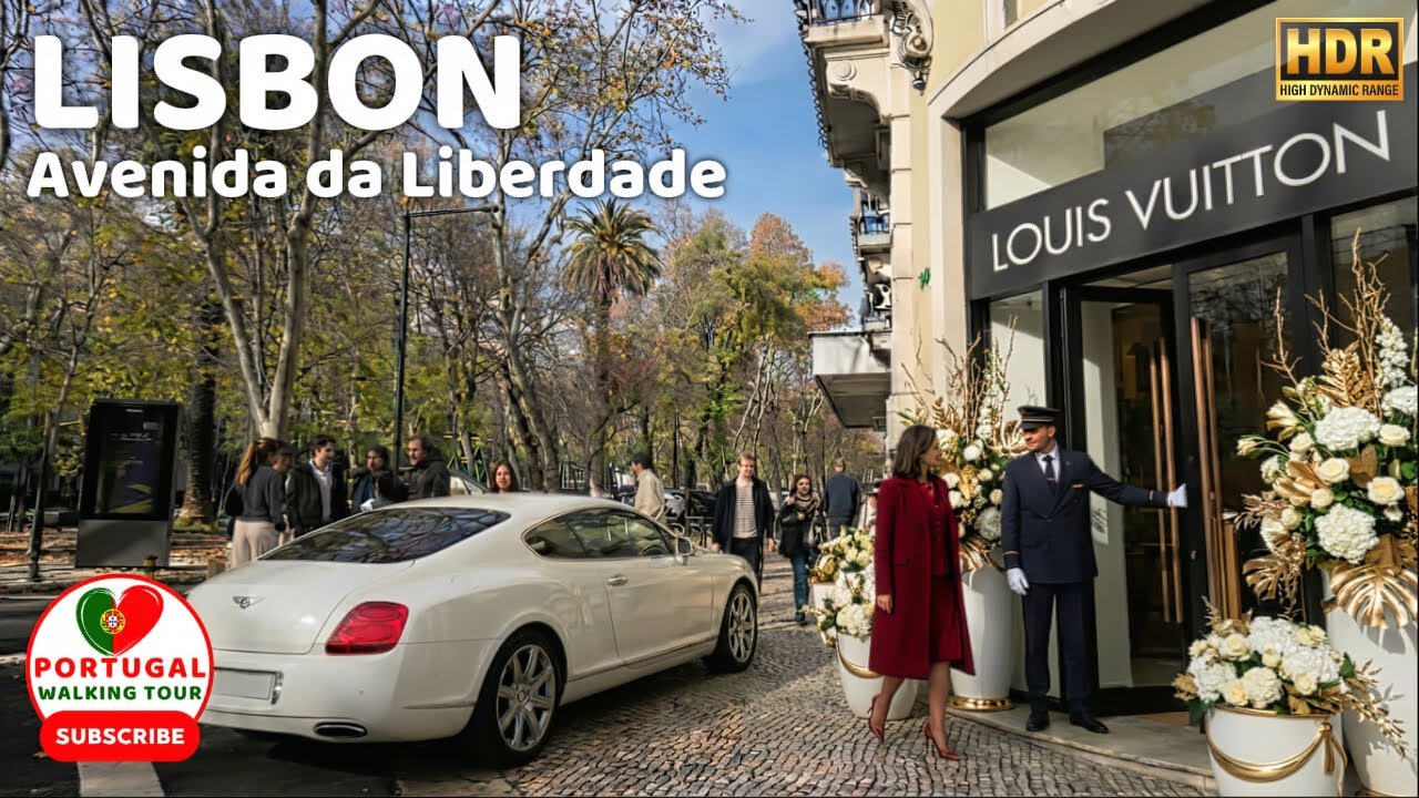 Lisbon Sunny Winter Walk ☀️ Avenida da Liberdade | 4K HDR