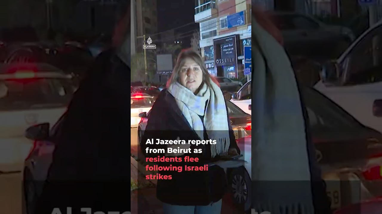 Al Jazeera reports from Beirut as residents flee following Israeli strikes | AJ #shorts