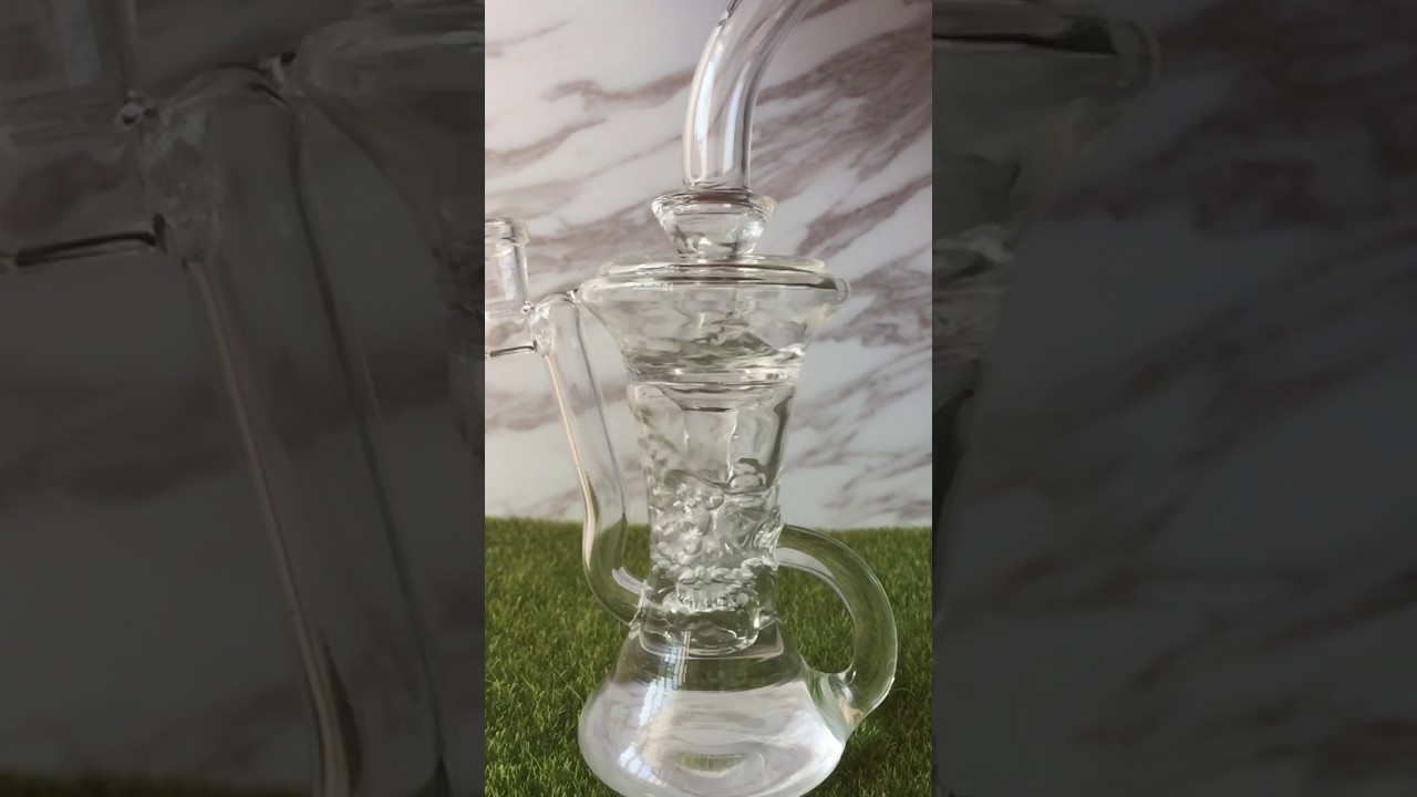 Klein recycler rig bongs Oil rig water pipe with smokey accent Glass Vapor Rigs