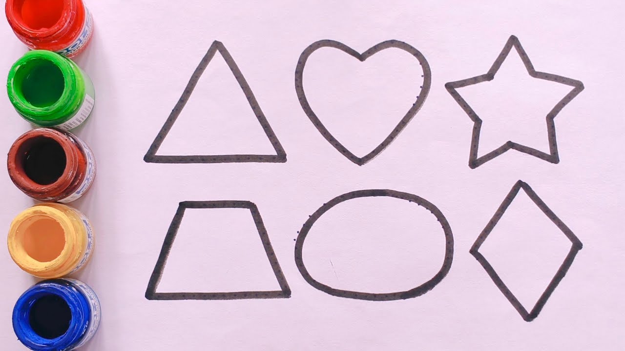 2d Shapes drawing activity learning video | Learn colors name with shapes drawing, part- 145