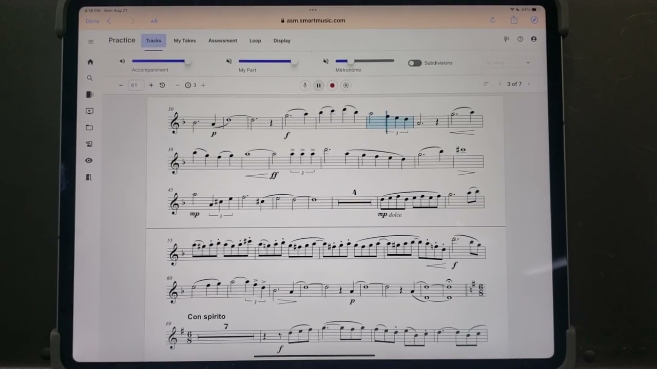 Canzonetta and Giga by Ostransky for Alto Sax: Piano Accompaniment....Smart Music, Canzonetta only