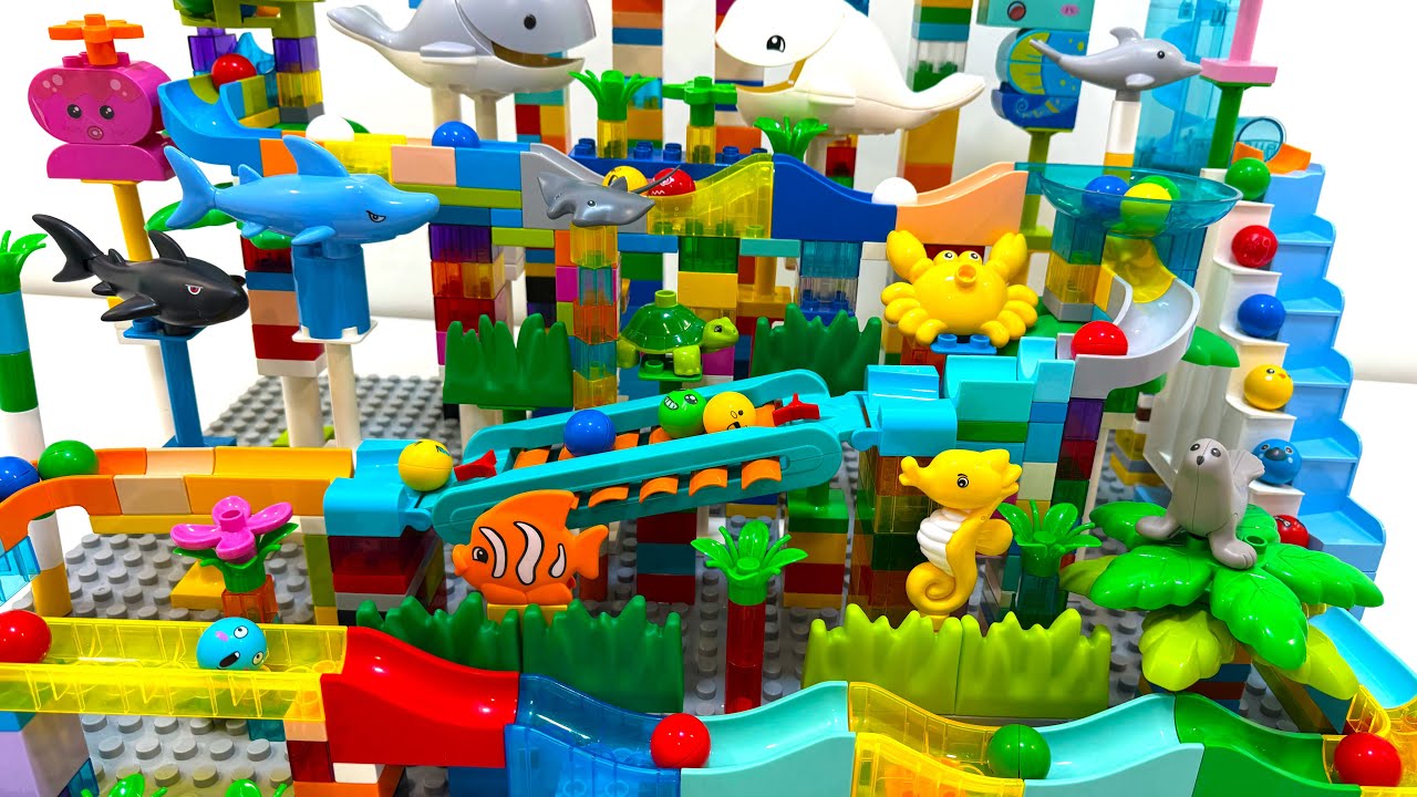Epic LEGO DUPLO Marble Showdown: Ultimate Sea Animal Arena Race Battle!
