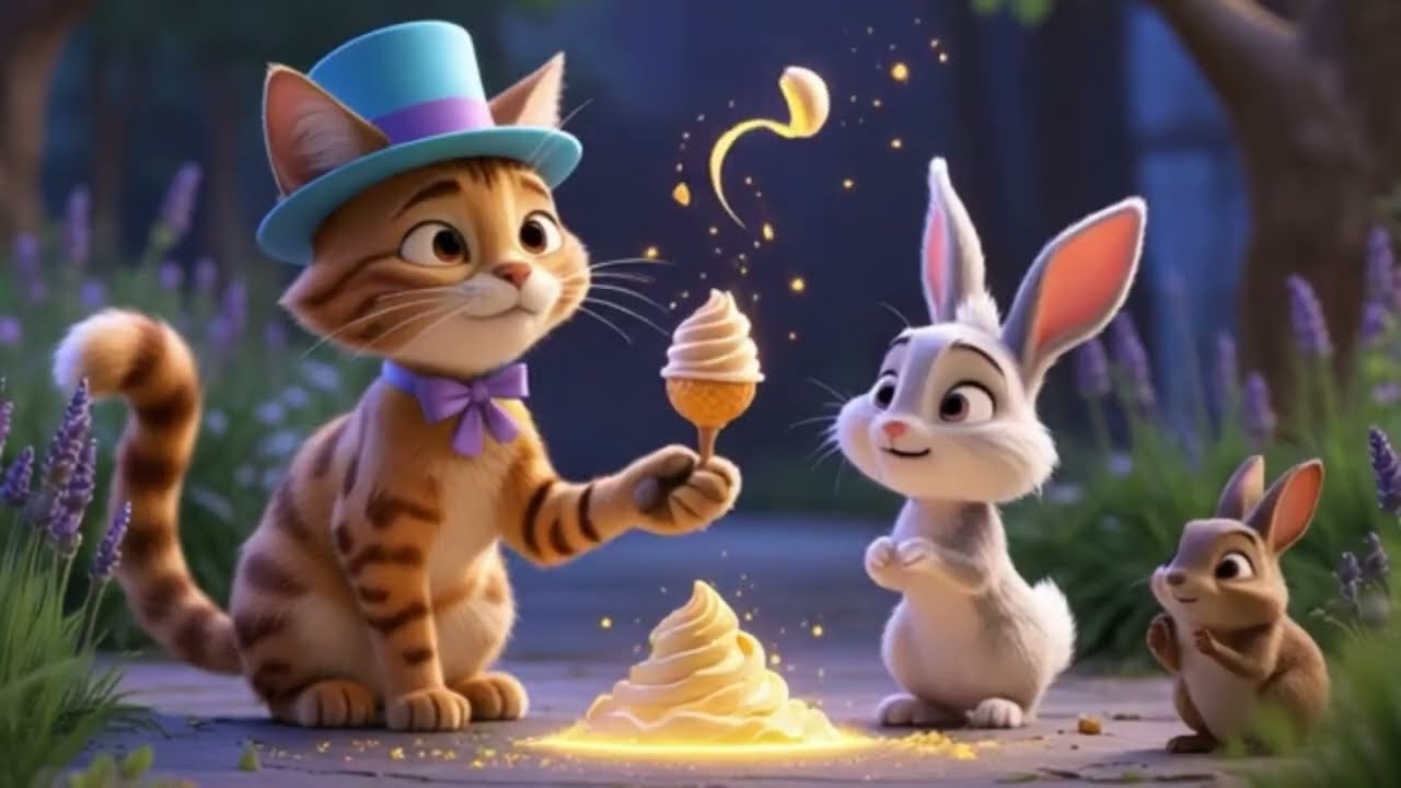 The Ice Cream Cat&rsquo;s Whimsical Journey🐰🐱💕#rabbit #cat #animation #funny