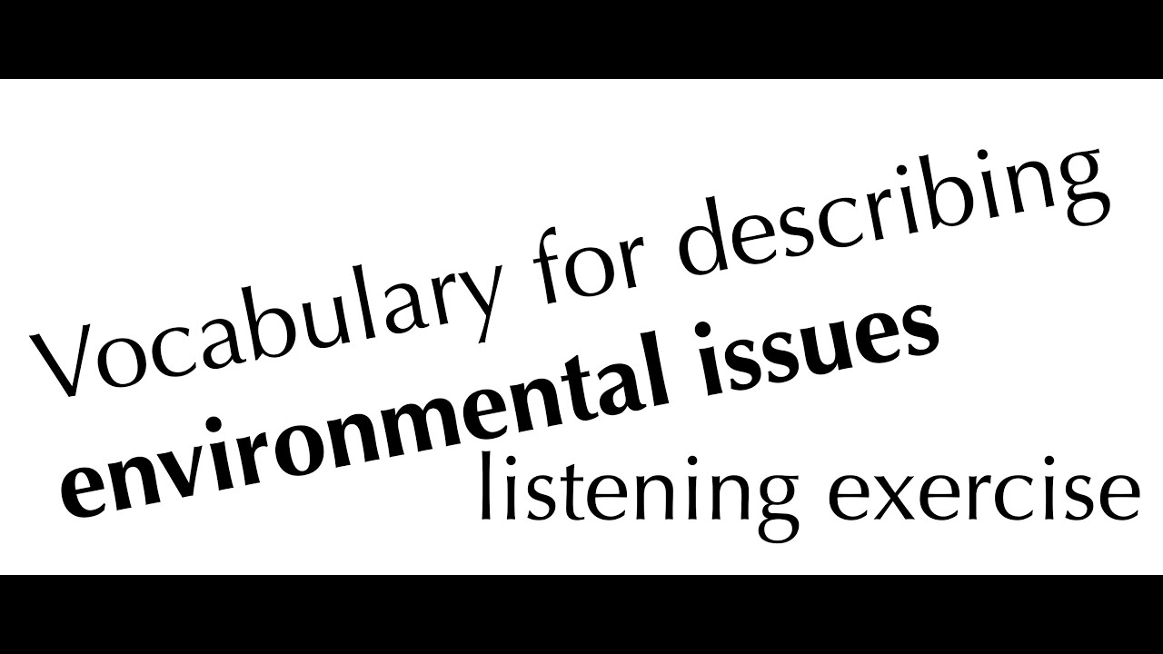 Vocabulary for describing environmental issues