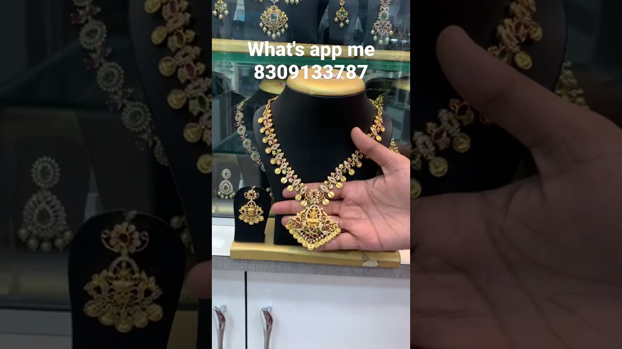 latest new model beautiful 1 gram laxmi shart necklace set with earrings please subscribe my channel