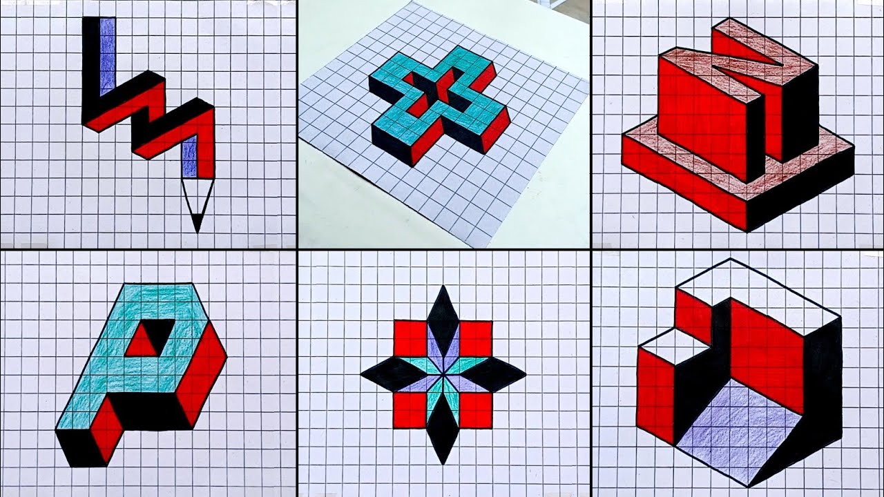 3D drawing for beginners step by step || Easy 3D drawing || Ashar 2M
