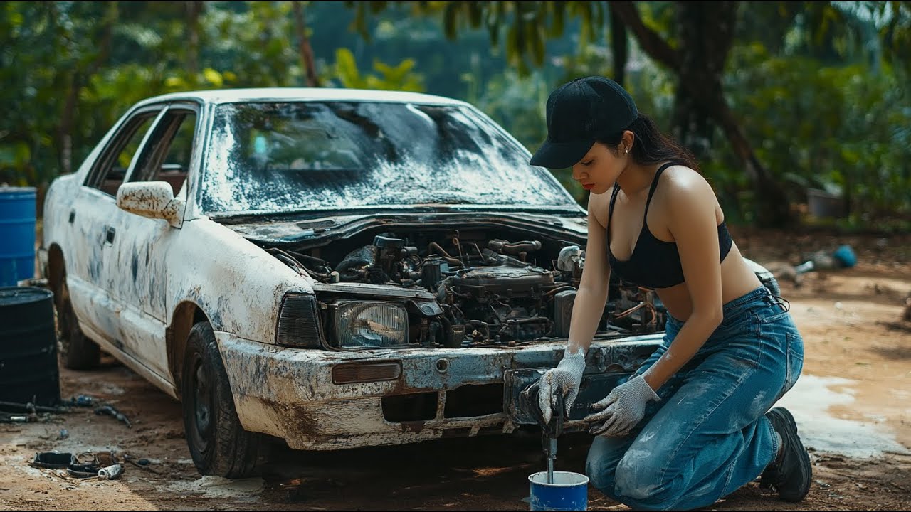 1994 Car Transformation Begins – Restoring the 1994 Abandoned Car with a New Coat! Part 3