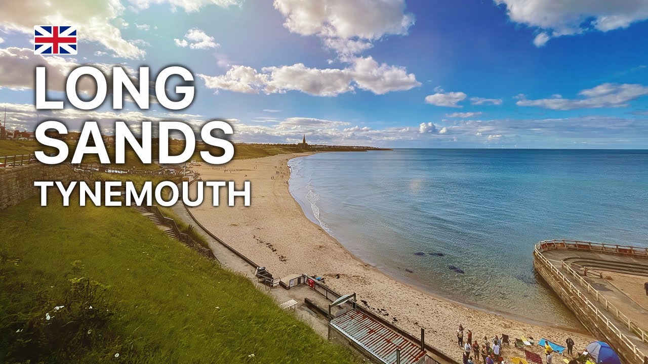 🇬🇧 Tynemouth Long Sands Beach walk | North East England | July 2022 (4K 60fps)