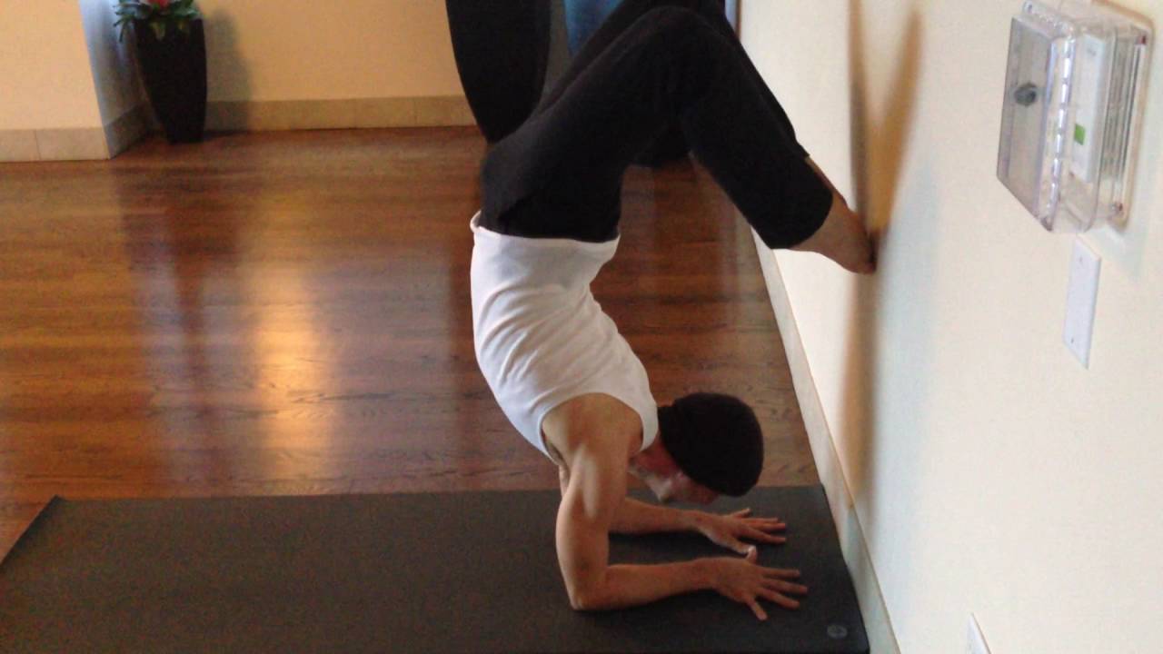 Yoga Tutorial:  Scorpion Pose at the Wall