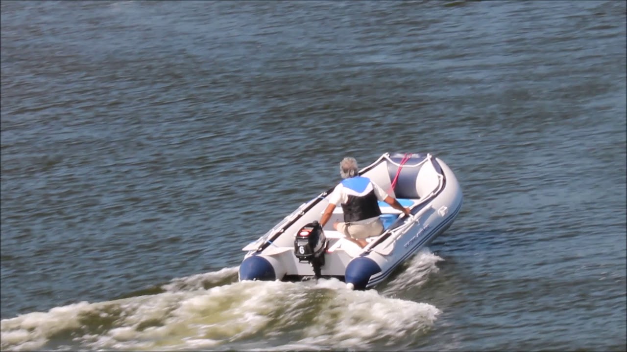 Testing inflatable boat Hydro Force with Berkley outboard motor.