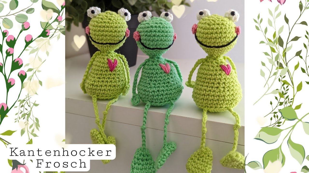 Frosch Kantenhocker häkeln - Sommer Dekoration- Mitbringsel-Diy
