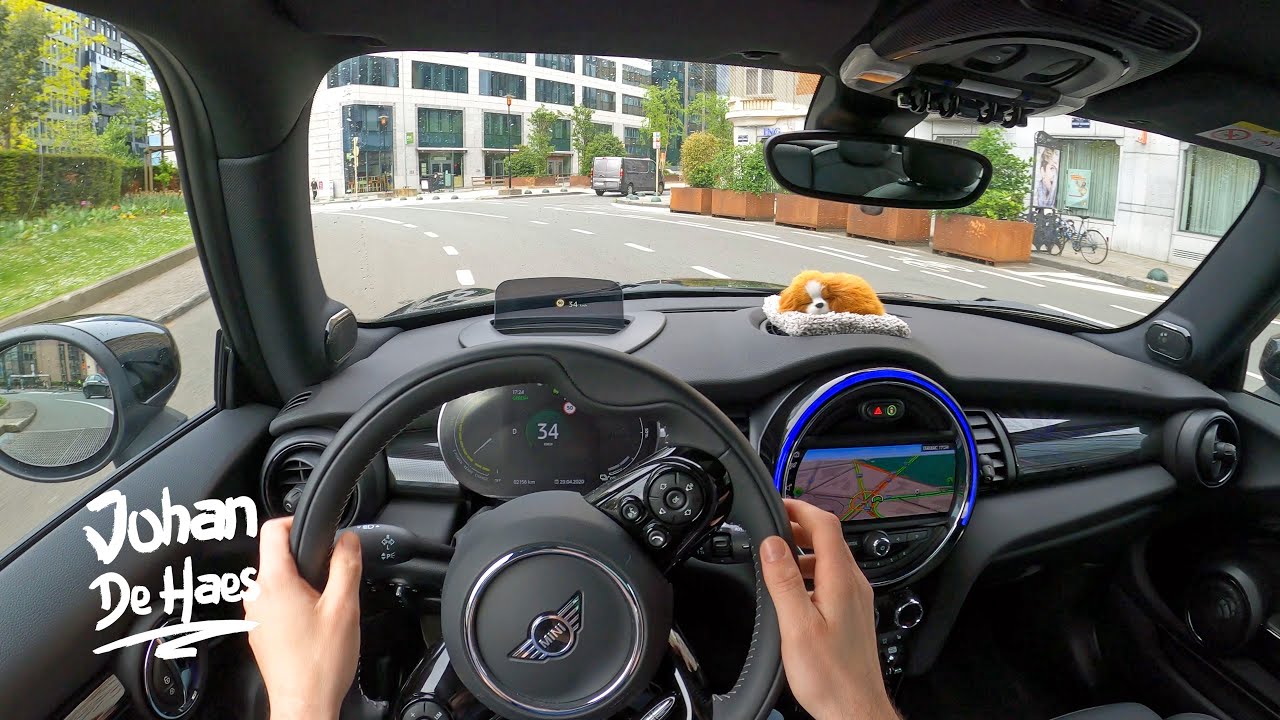 MINI COOPER SE ELECTRIC CITY POV TEST DRIVE IN BRUSSELS