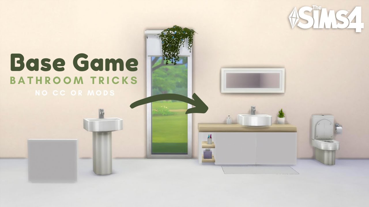 CUSTOM BASE GAME BATHROOMS | No CC or Mods | The Sims 4 Build Tutorial