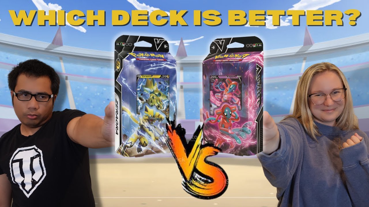 Deoxys vs Zeraora BATTLE! Which Upgraded Battle deck is BETTER?