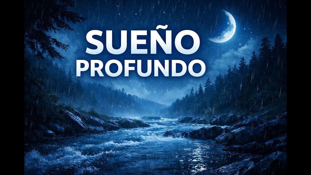 Música ambiental instrumental para dormir profundamente | Sonido de río y lluvia relajante