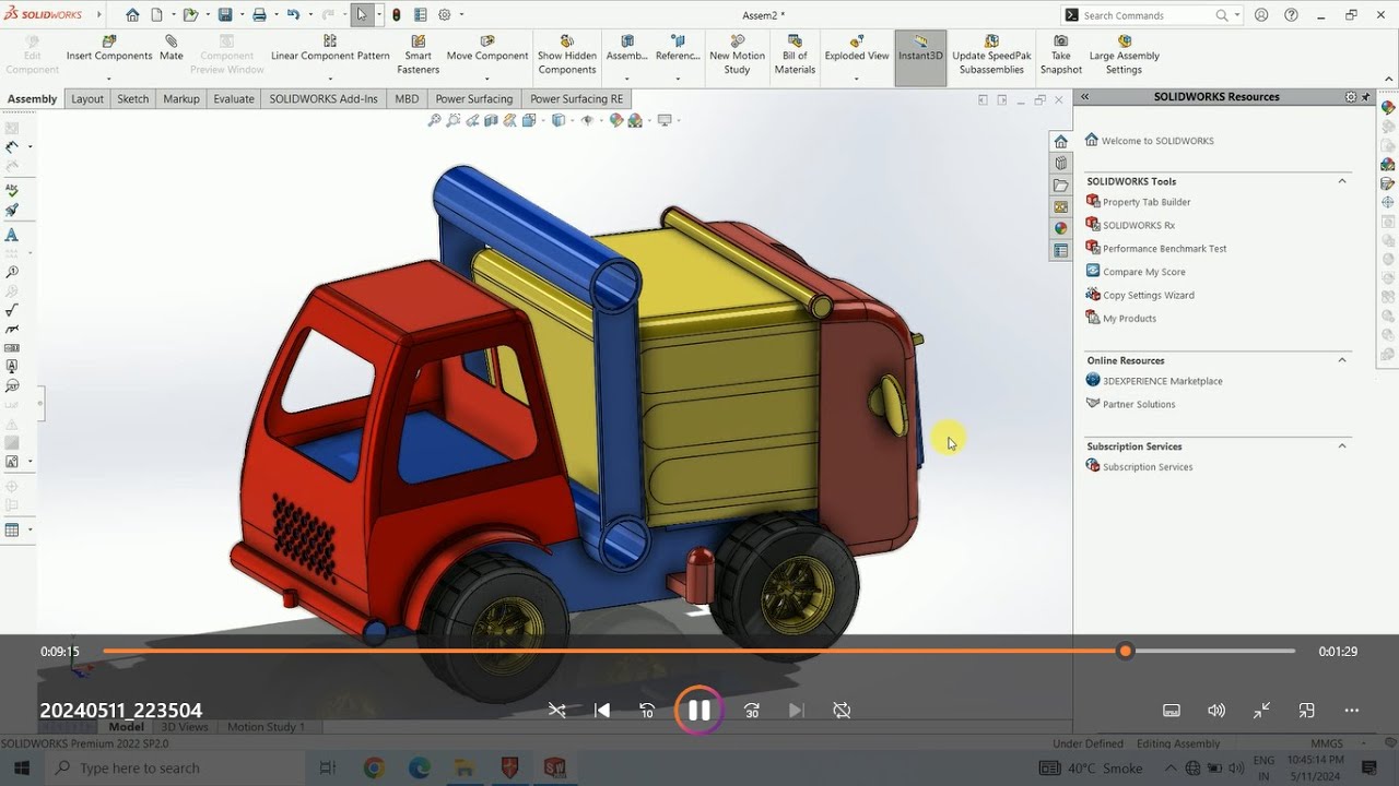 Toy Garbage Truck | SolidWorks Assembly