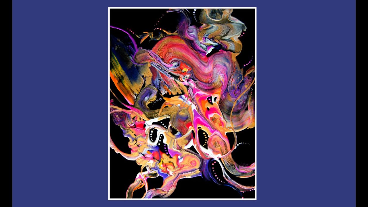 #8134 Big Beautiful Smear Contemporary Intuitive Fluid Art 6.24.2021art therapy