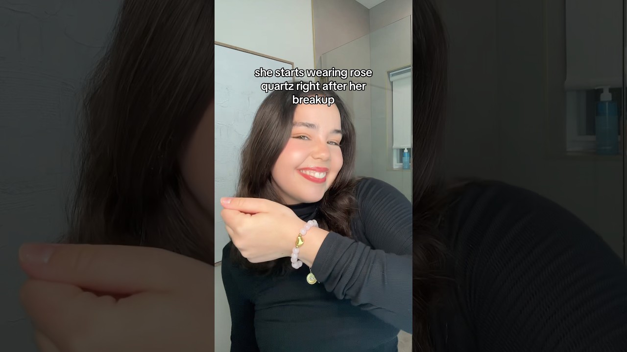 watch this to claim your inner glow🎀 rose quartz bracelet🔗