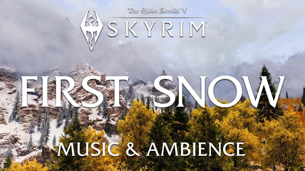 First Winter Snow | Calm and Soothing Skyrim Music & Ambience