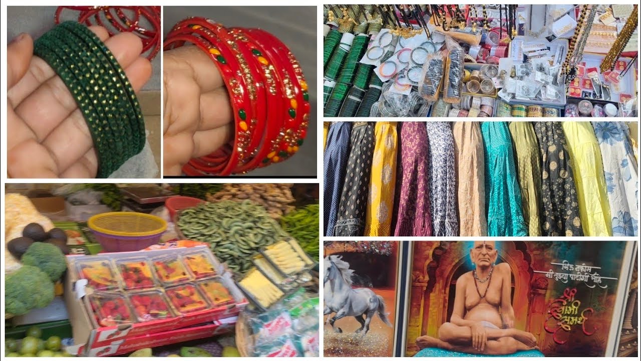 हळदी कुंकवासाठी थोडी खरेदी करूया//५० रुपयाला डझन बांगड्या//एकाच दिवशी दोन बाजार फिरून आलो 😊🤗