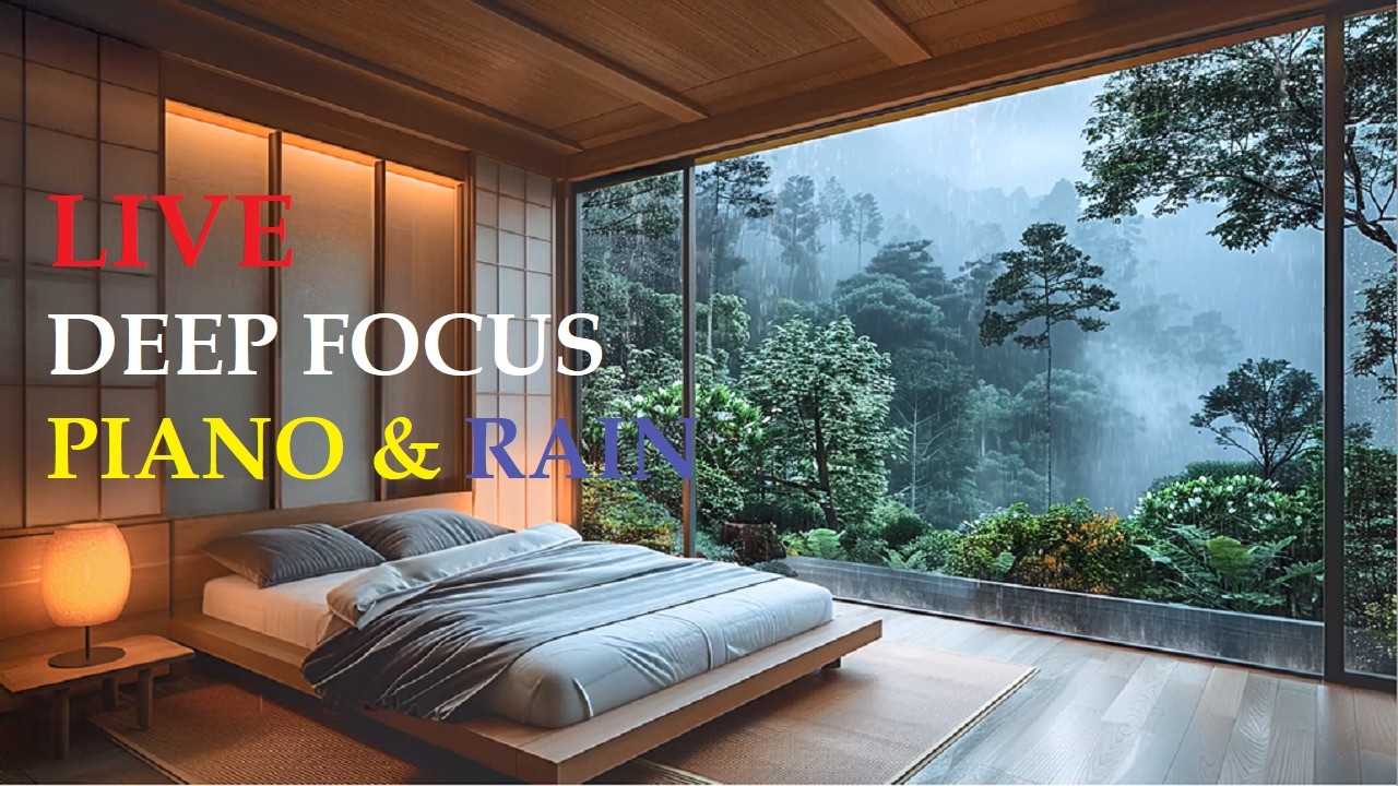 Deep Focus Piano & Rain Sounds 🌧 LIVE Study / Work Session