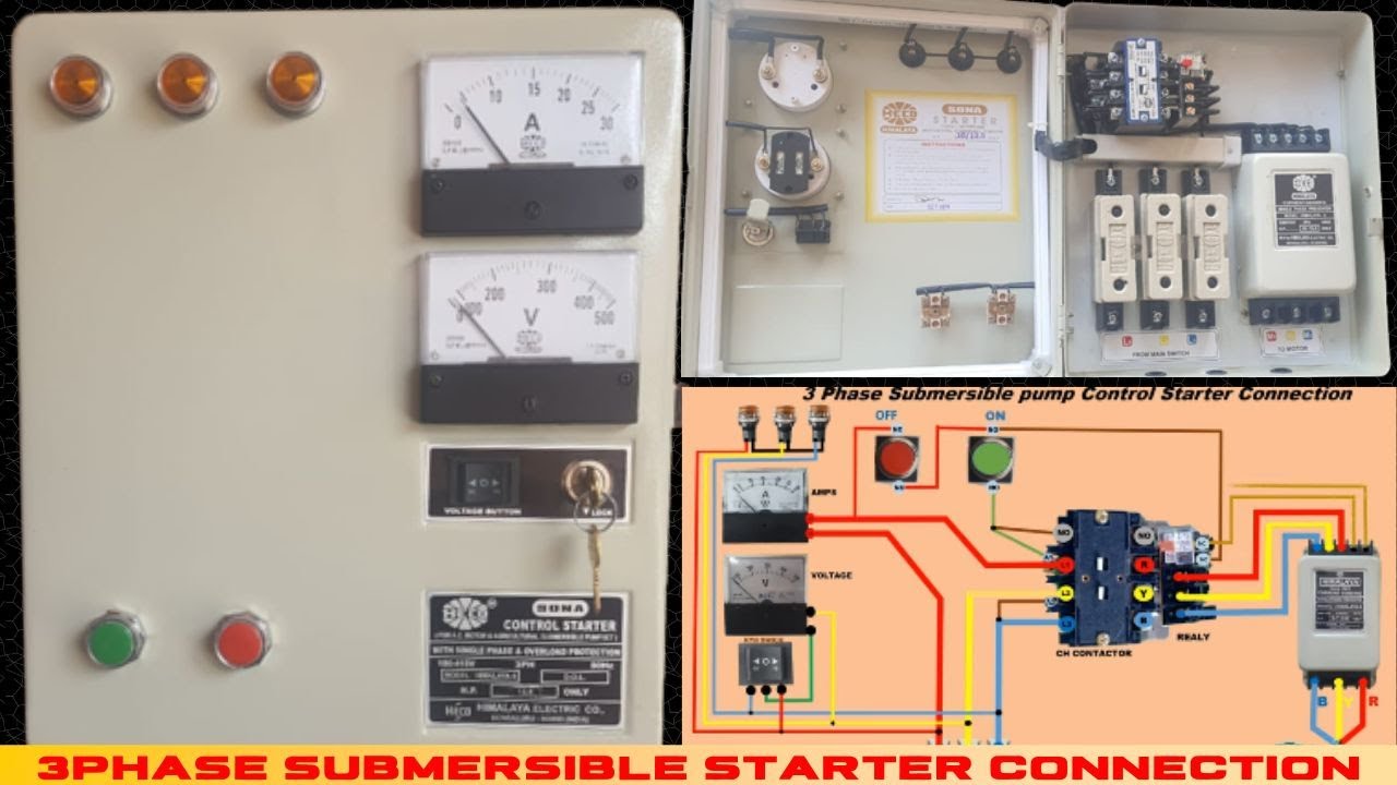 3 phase starter connection | Three DOL starter connection|3 phase starter wiring Diagram