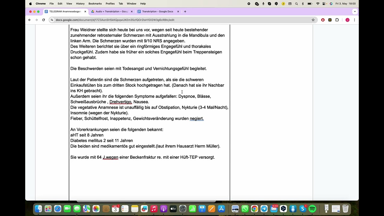 FSP Bayern Arztbrief akutes Koronarsyndrom/ACS Korrektur (Fachsprachprüfung)